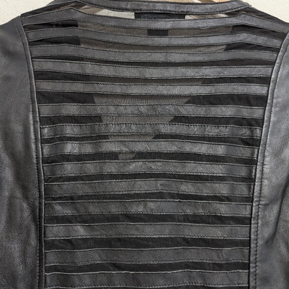 Marciano Leather Jacket, lamb leather, feminine cut, moto style, size XSmall - Picture 7 of 9